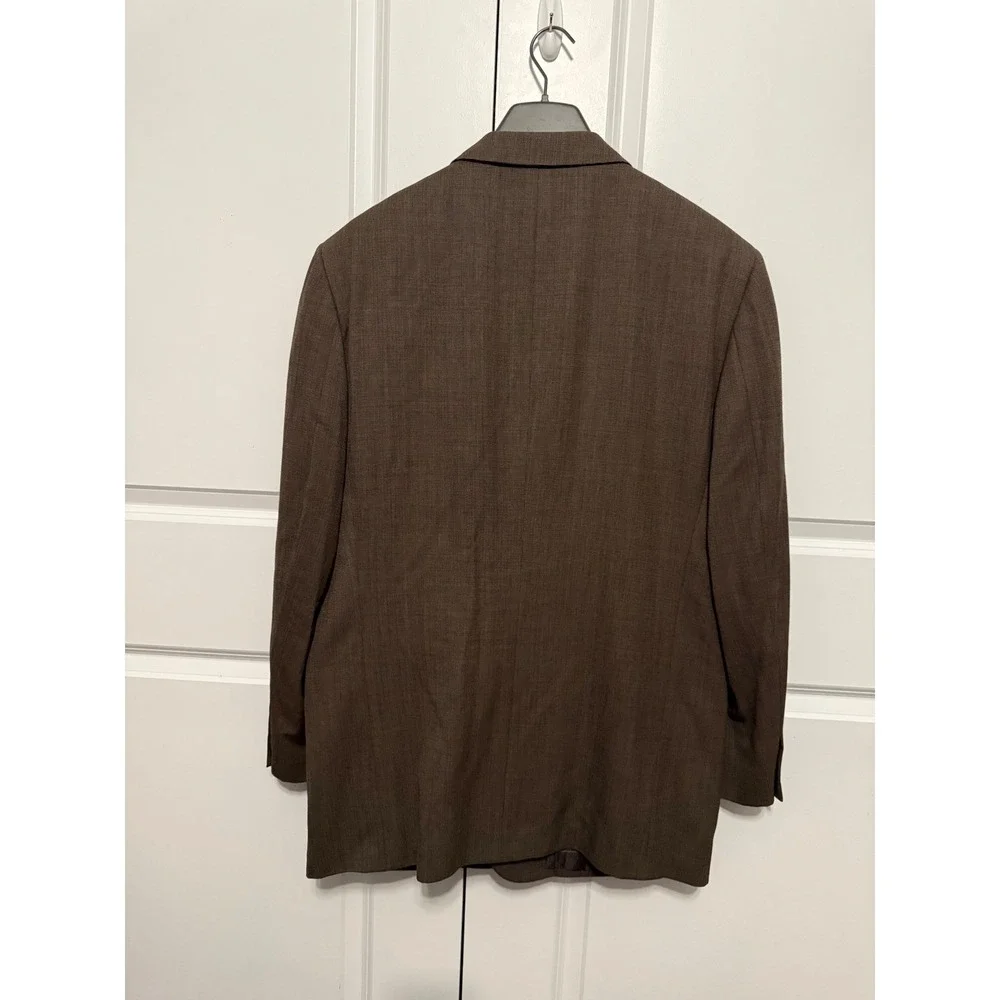 Jeffrey Banks Couture Men's Brown 100% Pure Wool Blazer Sport Coat‎ 46L